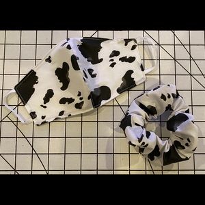 Cow Face Mask and Scrunchie Set